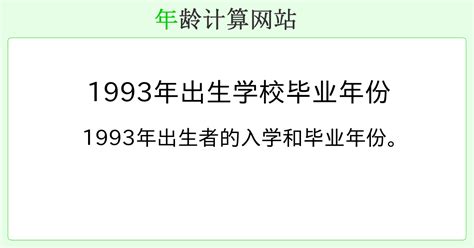 1993年出生|从出生日期计算年龄